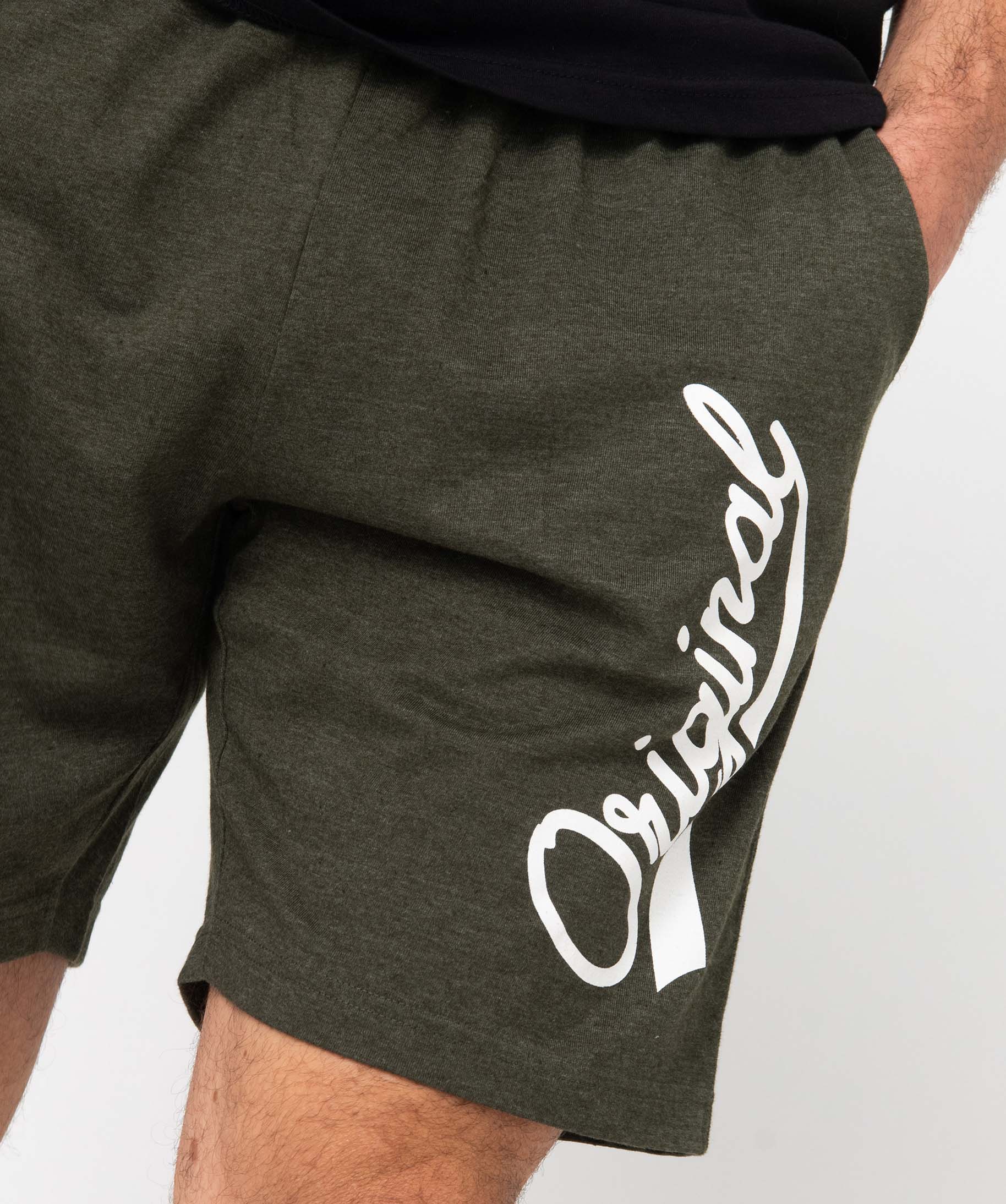 Short de pyjama homme en jersey à taille élastiquée kaki | GEMO