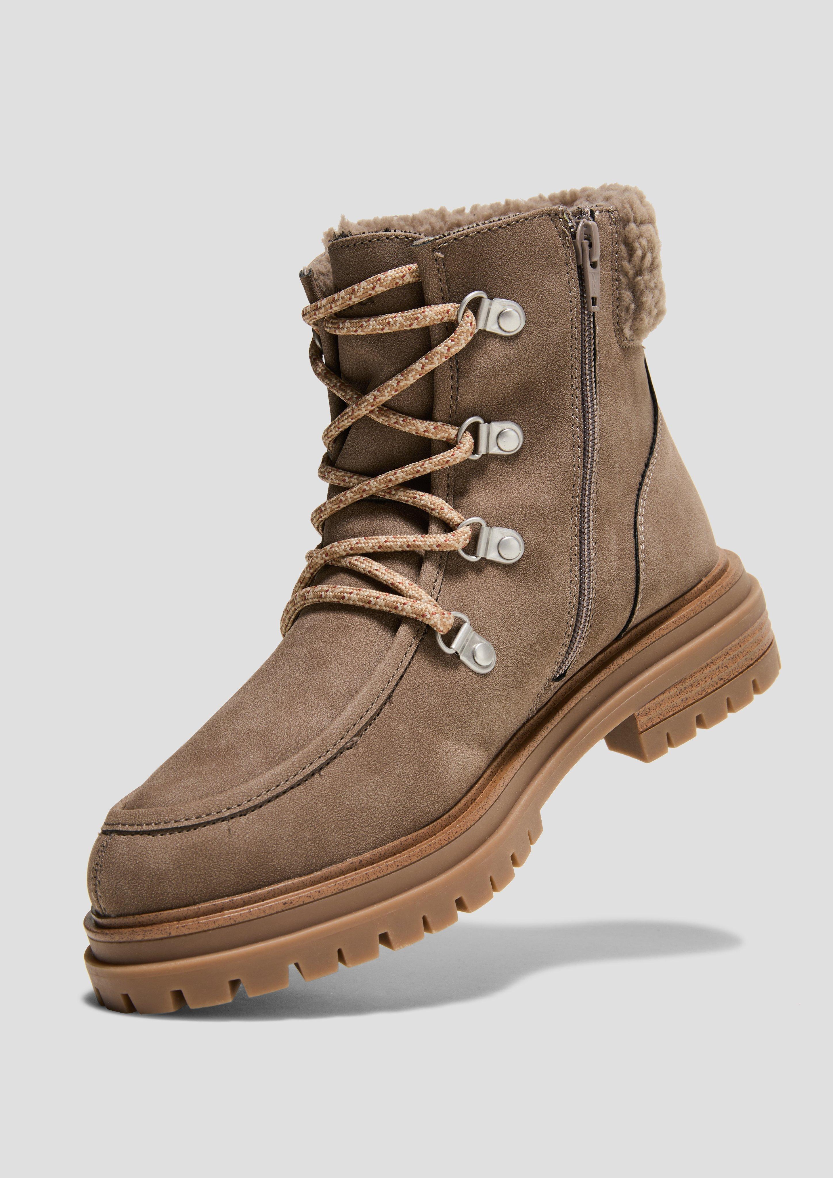 Gefütterte Stiefel in Veloursleder-Optik  6008539-341