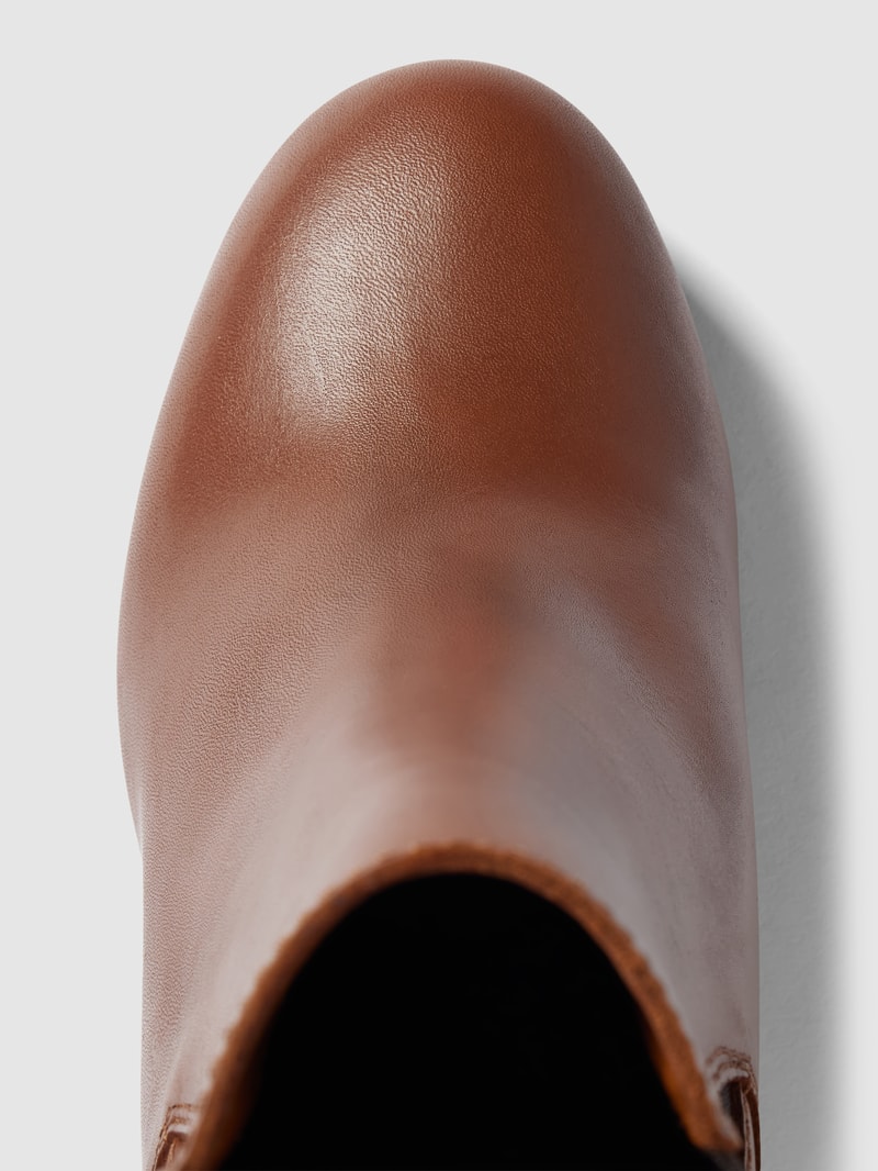 Stiefeletten aus Leder-Mix in cognac