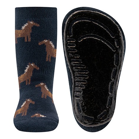 Ewers ~ Stoppersocke SoftStep ~ Pferde blau