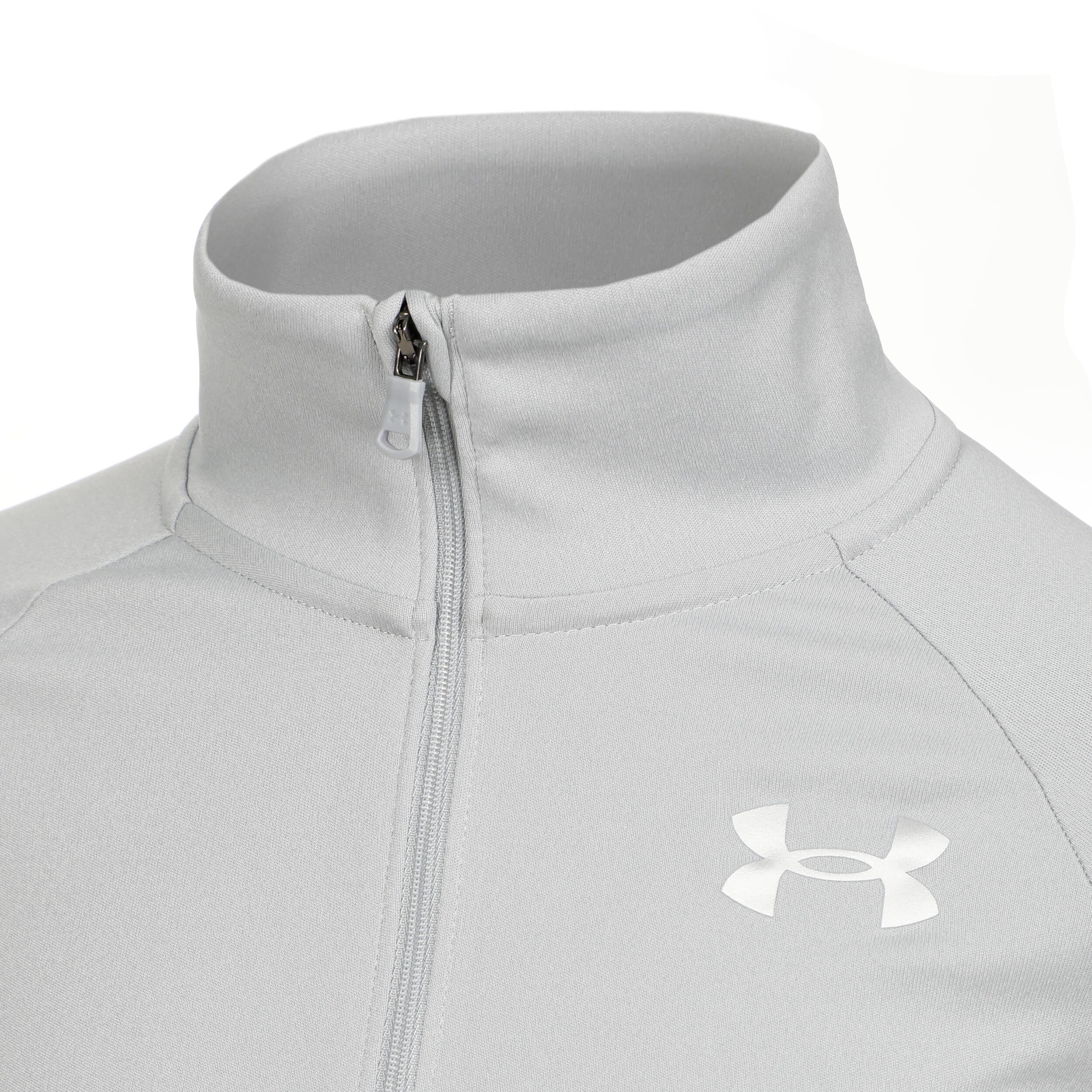Tech Graphic Half-Zip Longsleeve Mädchen - Hellgrau, Silber
