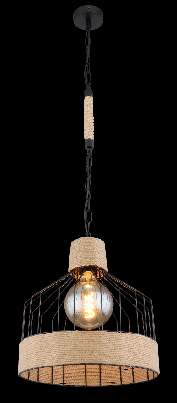 Globo Lighting - HALIA - Hängeleuchte Metall schwarz matt, 1x E27