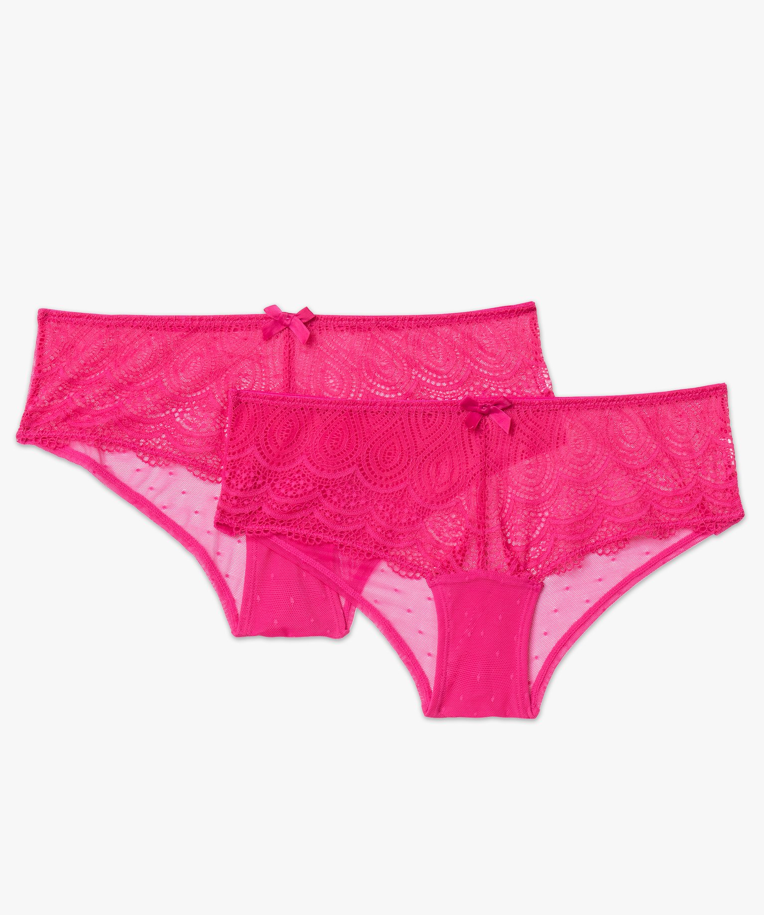 Shorty en dentelle et tulle femme (lot de 2) violet | GEMO
