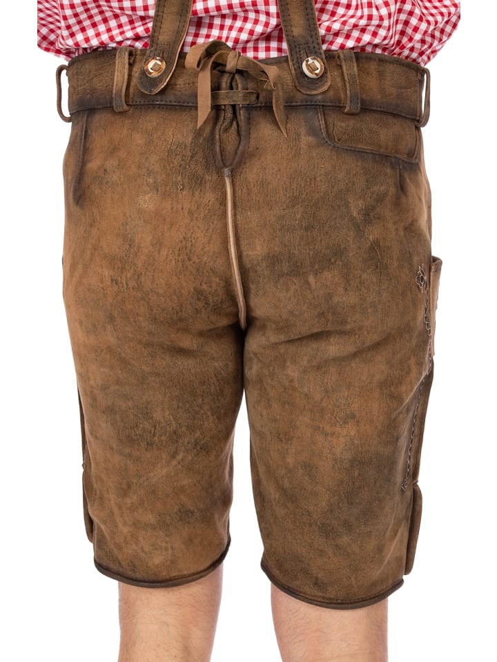 Gwandler Lederhose LUDWIG-gespeckt in braun günstig kaufen