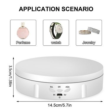 Rutaqian Drehteller 360 Grad Elektrischer Drehteller Für Präsentation von Schmuck, Uhren
