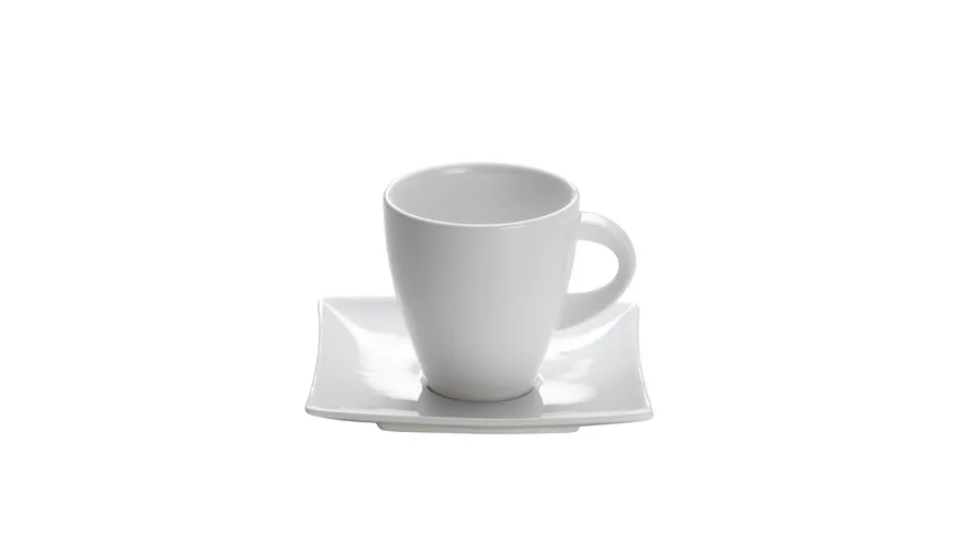 MAXWELL & WILLIAMS East meets West Tasse mit Untertasse 170ml, Porzellan Weiß