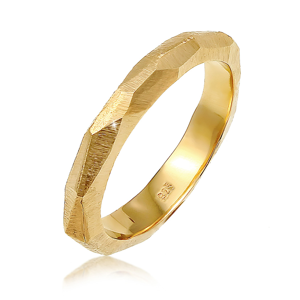 Elli PREMIUM Elli PREMIUM Bague Basic Engagement Bague Femme-Plaqué Or Argent (925/1000) Bague