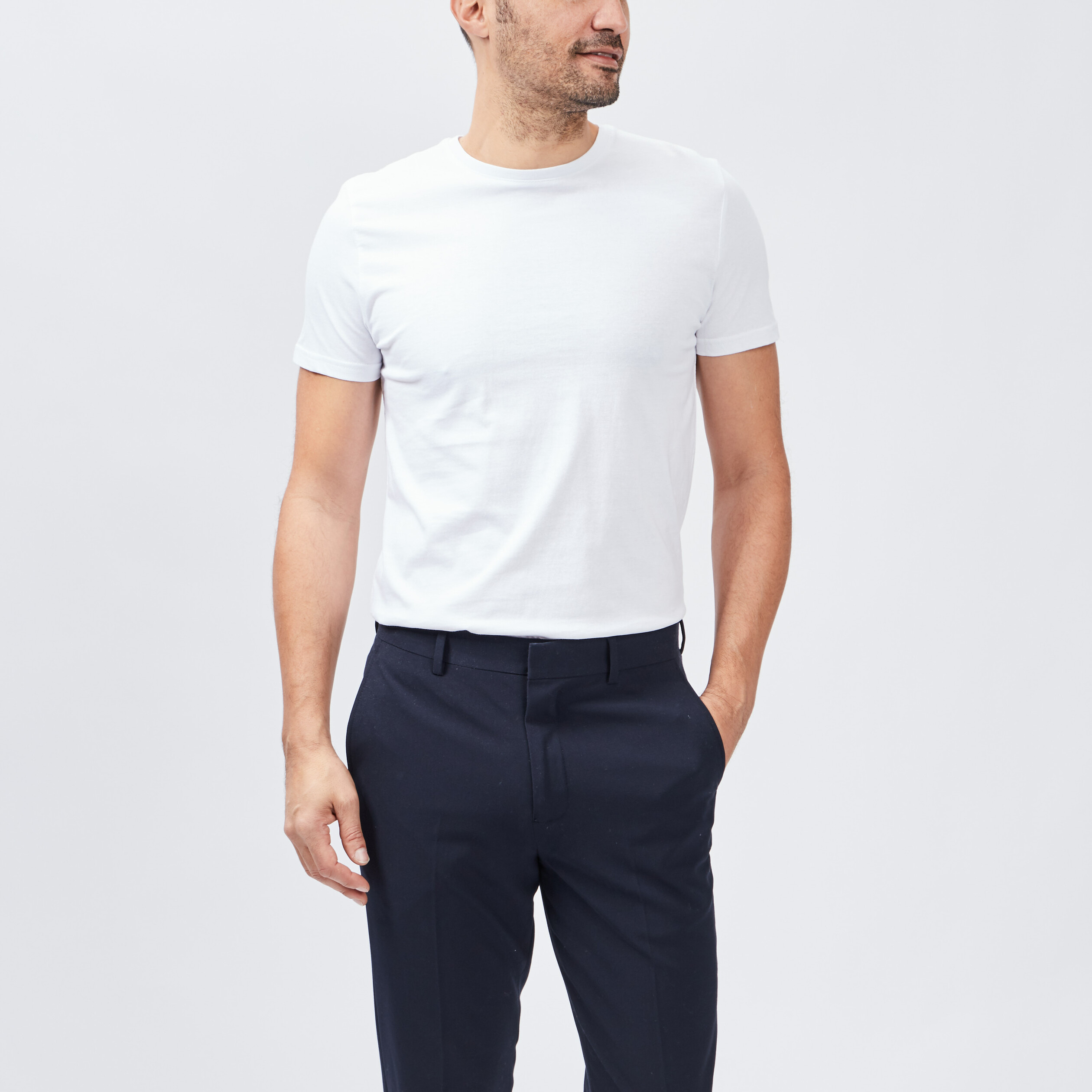 T-shirt en coton manches courtes blanc homme | La Halle