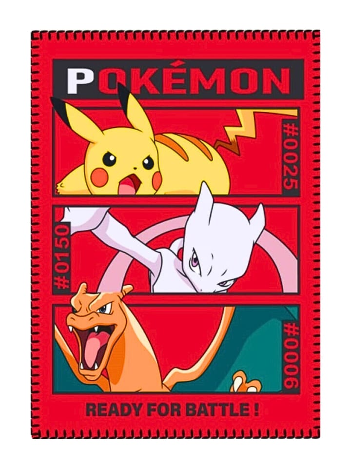 Pokémon Fleecedecke Pokémon - (L) 140 cm x (B) 100 cm in Rot günstig kaufen 140