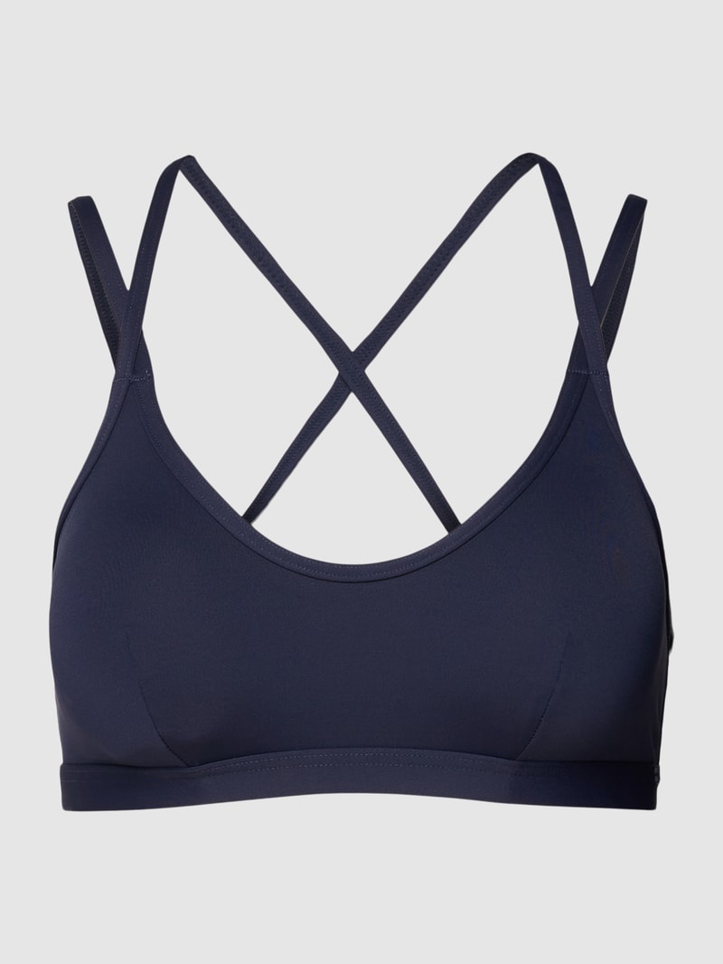 Bikini-Oberteil mit gekreuzten Spaghettiträgern in marineblau