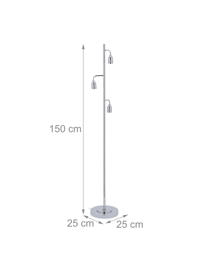 relaxdays Stehlampe in Silber - (H)150 x (D) 25 günstig kaufen onesize