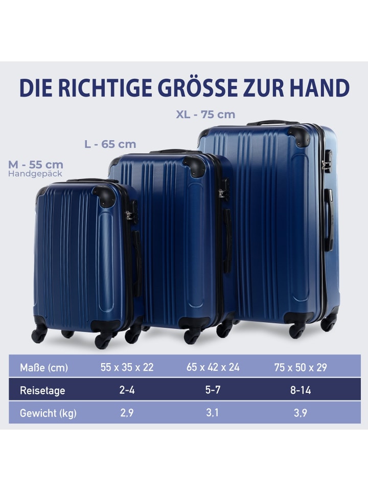 FERGÉ Kofferset Hartschale 3-teilig Hartschale 3 teilig Koffer Set mit Schutzecken QUÉBEC in blau günstig kaufen onesize