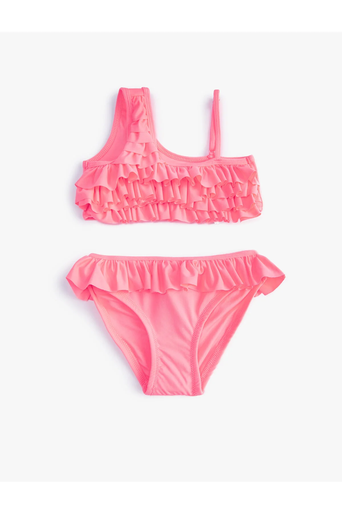 Koton  Bikini-Set mit Rüschen, einschultriger, dünner Träger, detailliert