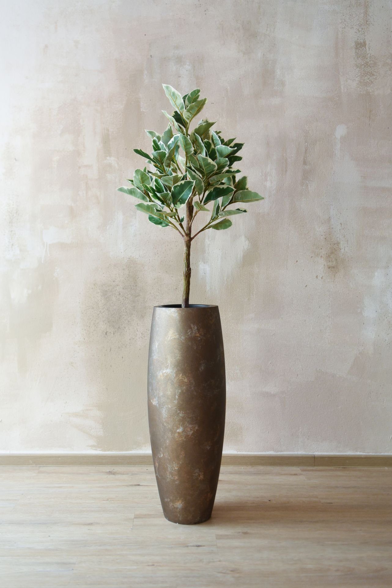 VIVANNO Pflanzkübel Bodenvase Blumenkübel Fiberglas MAGNUM Quarzgrau