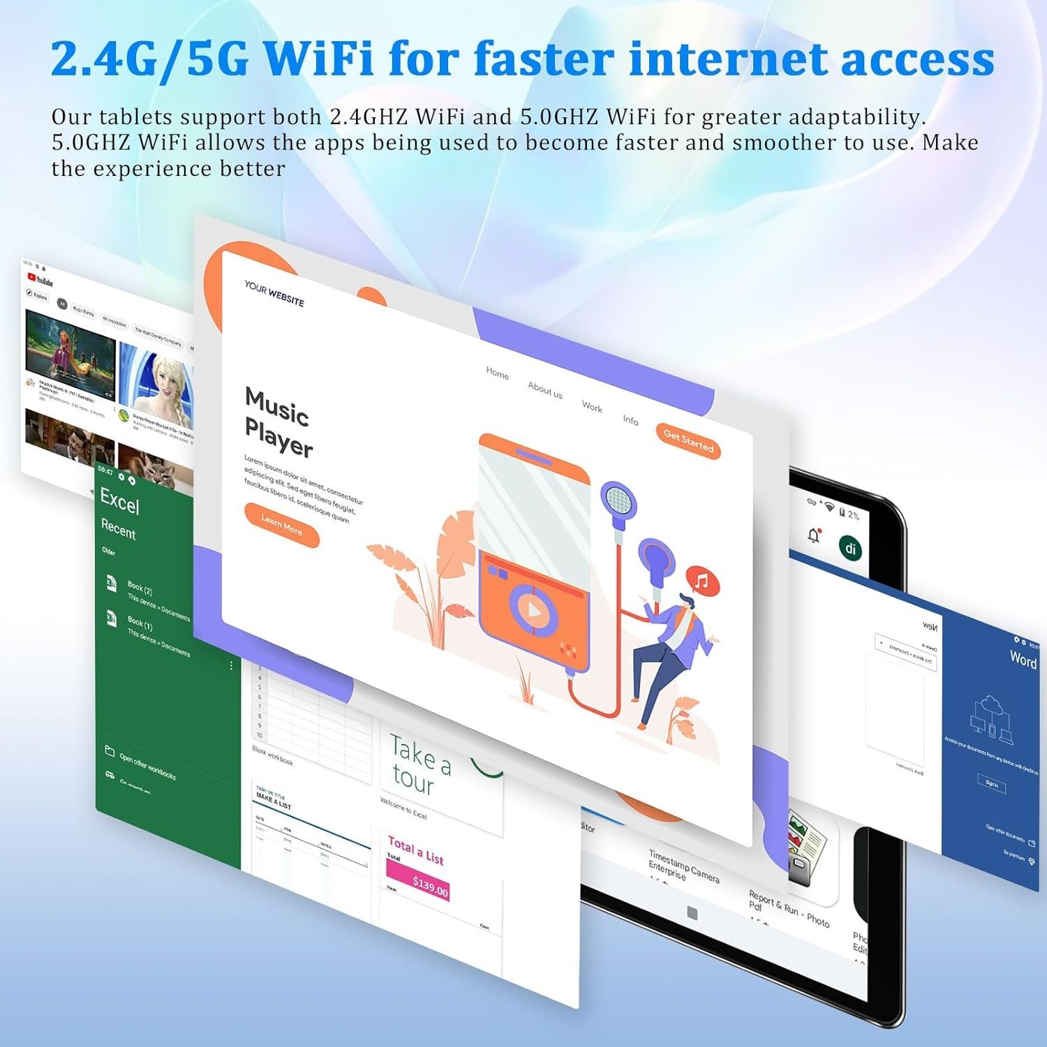 GOODTEL 14GB RAM 1TB TF, WiFi 5G Tablet (10