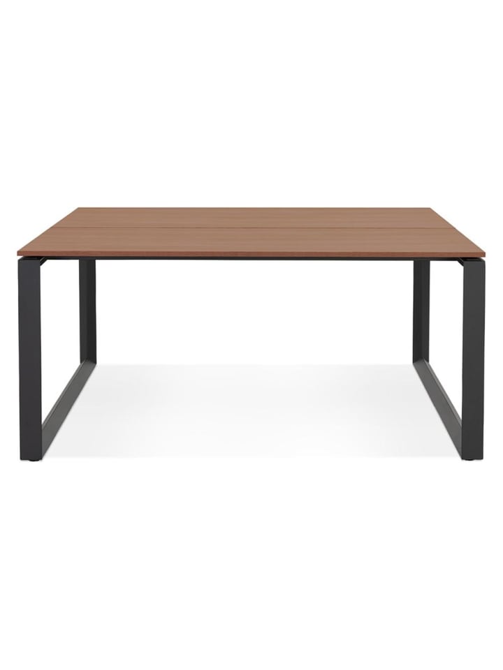 KADIMA DESIGN Schreibtisch 140x140 cm robust Büro Computertisch geräumig in Braun-Schwarz günstig kaufen