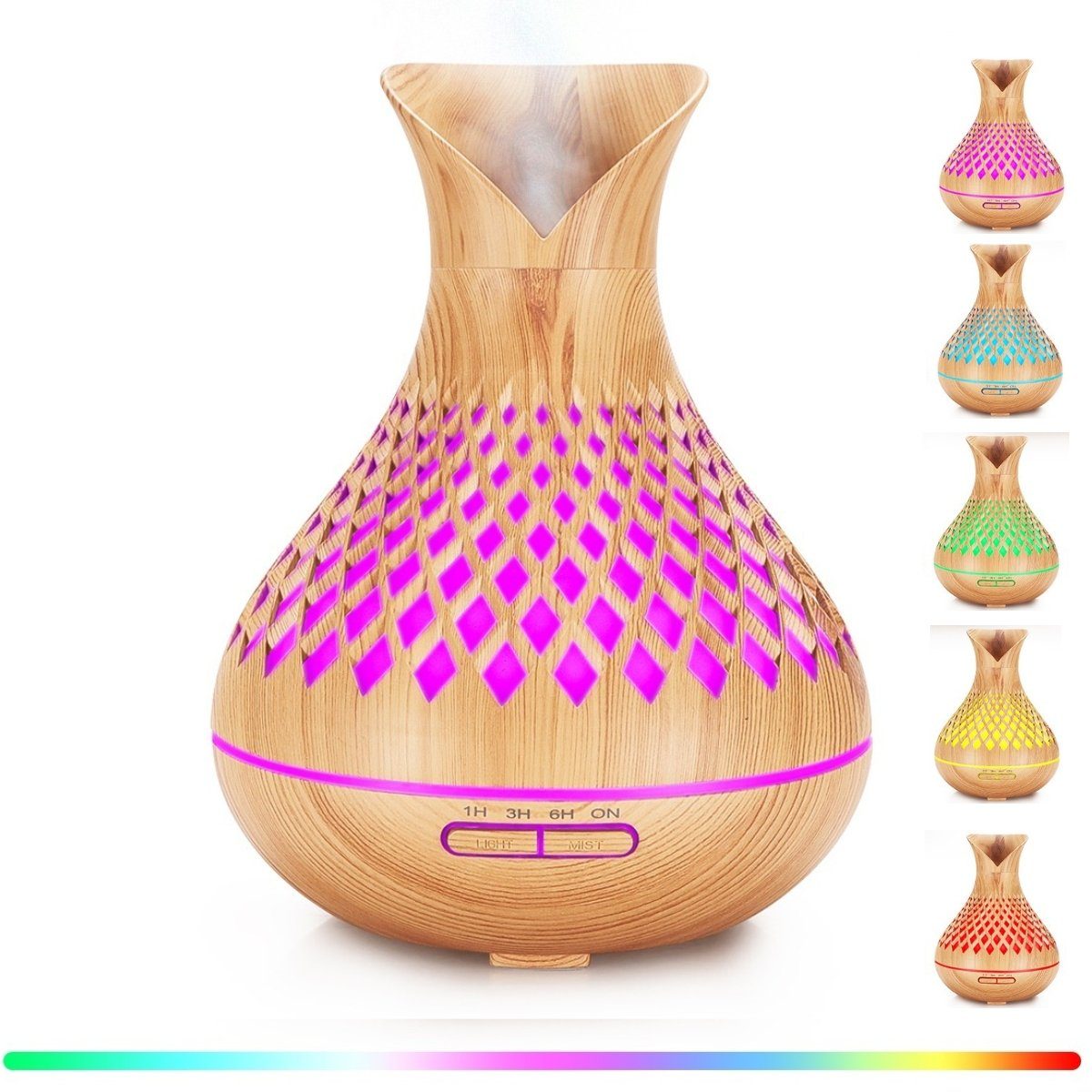 7Magic Luftbefeuchter Aroma Diffuser Luftbefeuchter Raumbefeuchter Oil Diffuserm, mit Timer, 0,50 l Wassertank, Ultraschall Aromatherapie Diffusor für Büro,Yoga,Spa,Schlafzimmer
