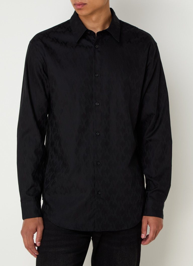 Cămașă clasică Armani Exchange cu logo imprimat.