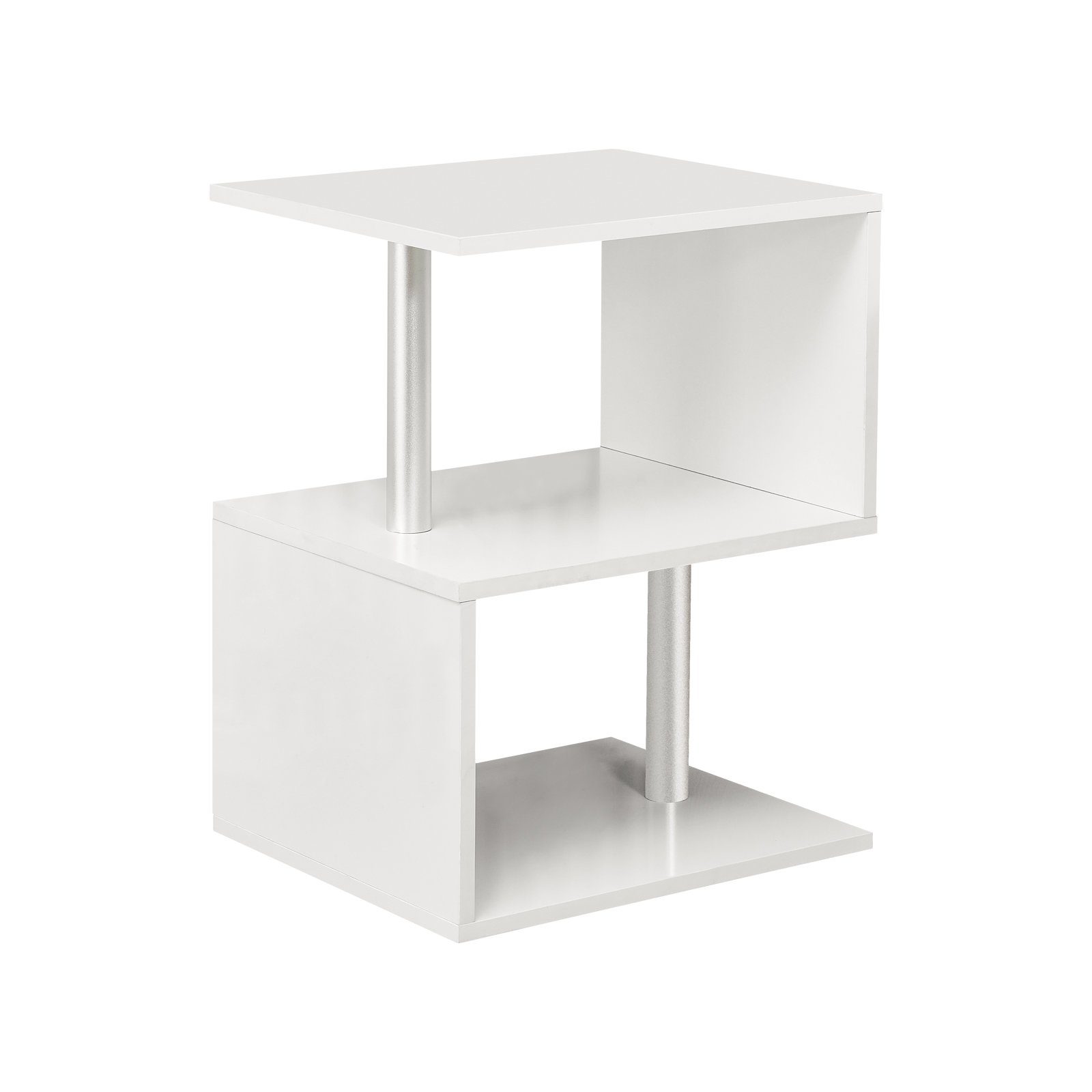 CLIPOP Nachtkommode S-Form Nachttisch, 44x38x58cm Beistelltisch mit LED