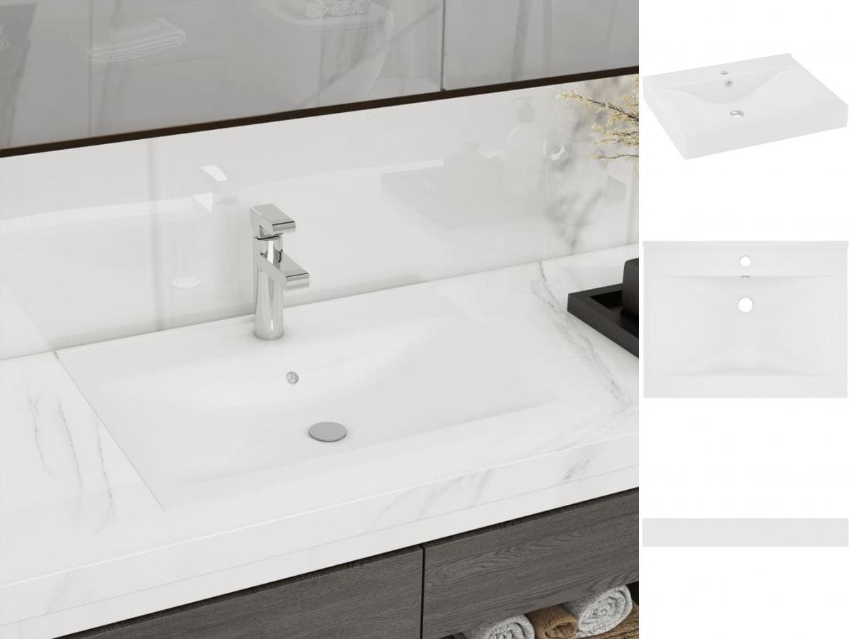vidaXL Waschbecken Luxus-Waschbecken mit Hahnloch Matt-Weiß 60x46 cm Keramik