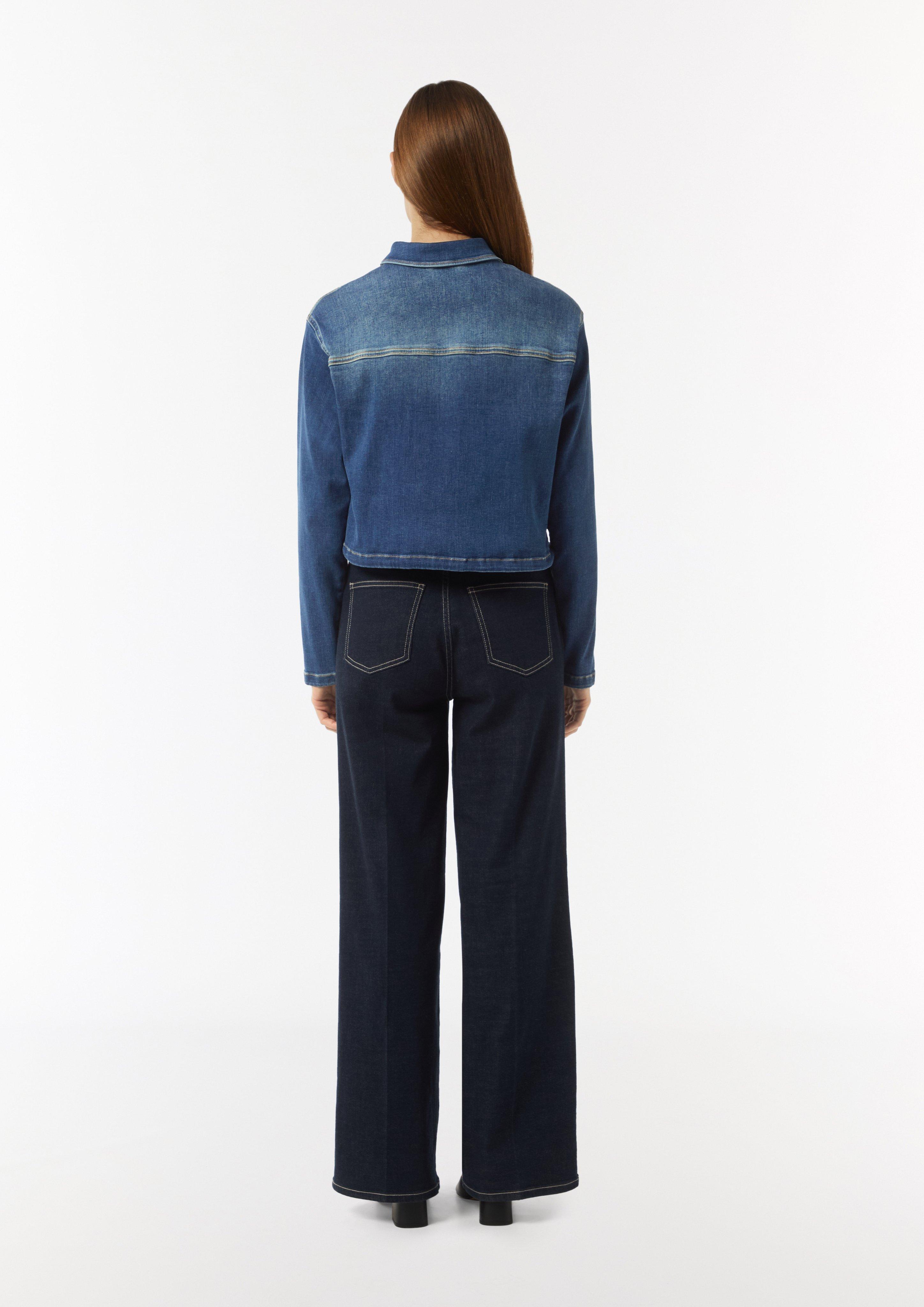 Softe Blousson-Jeansjacke mit Druckknöpfen - blau