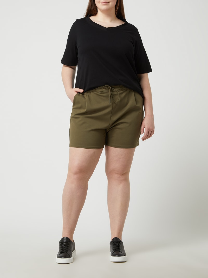 PLUS SIZE Shorts mit Stretch-Anteil Modell 'Eva' in lindgrün