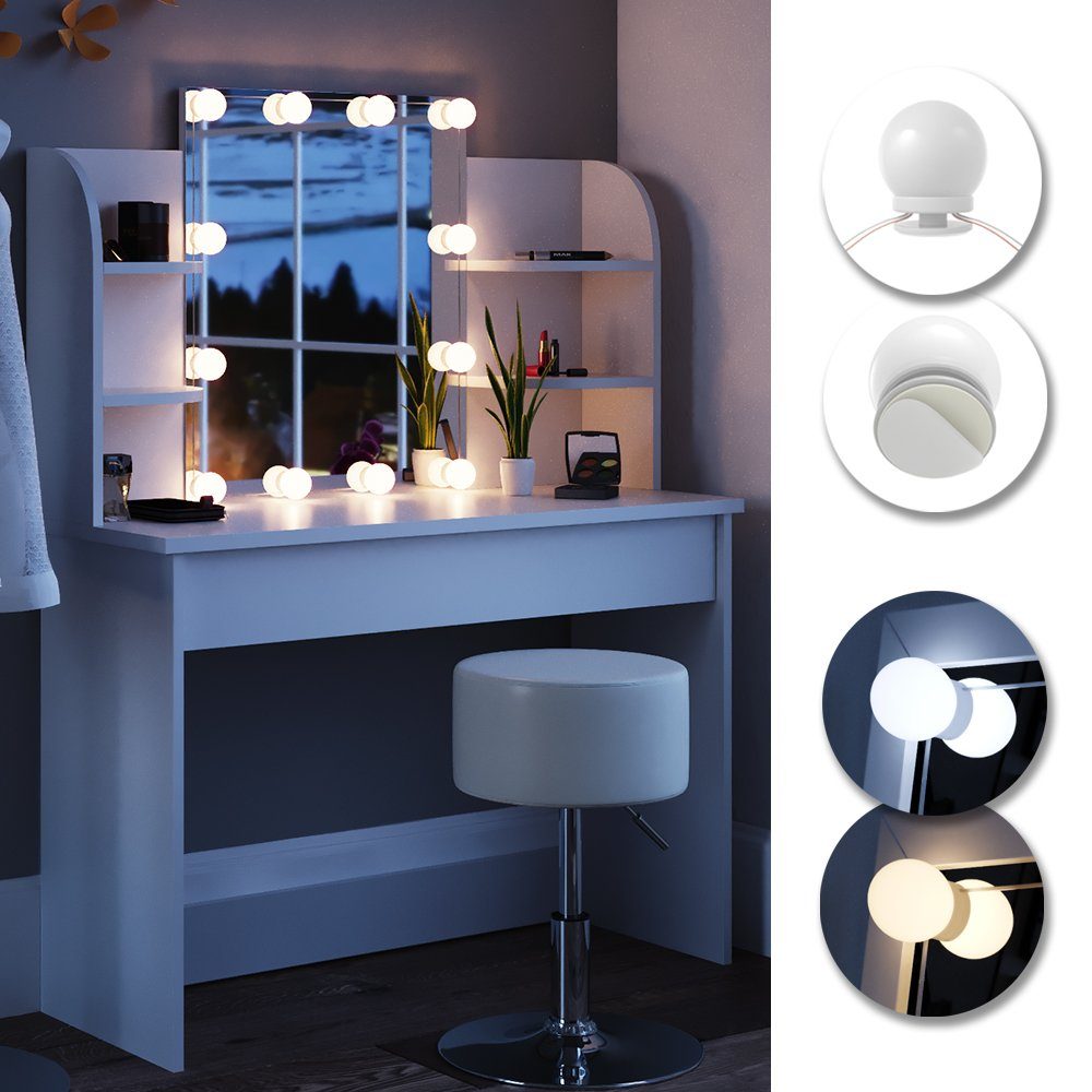 Y&D Premium Line Lichterkette LED-Beleuchtung FÜR Schminktisch Frisiertisch Lichter für Make-Up