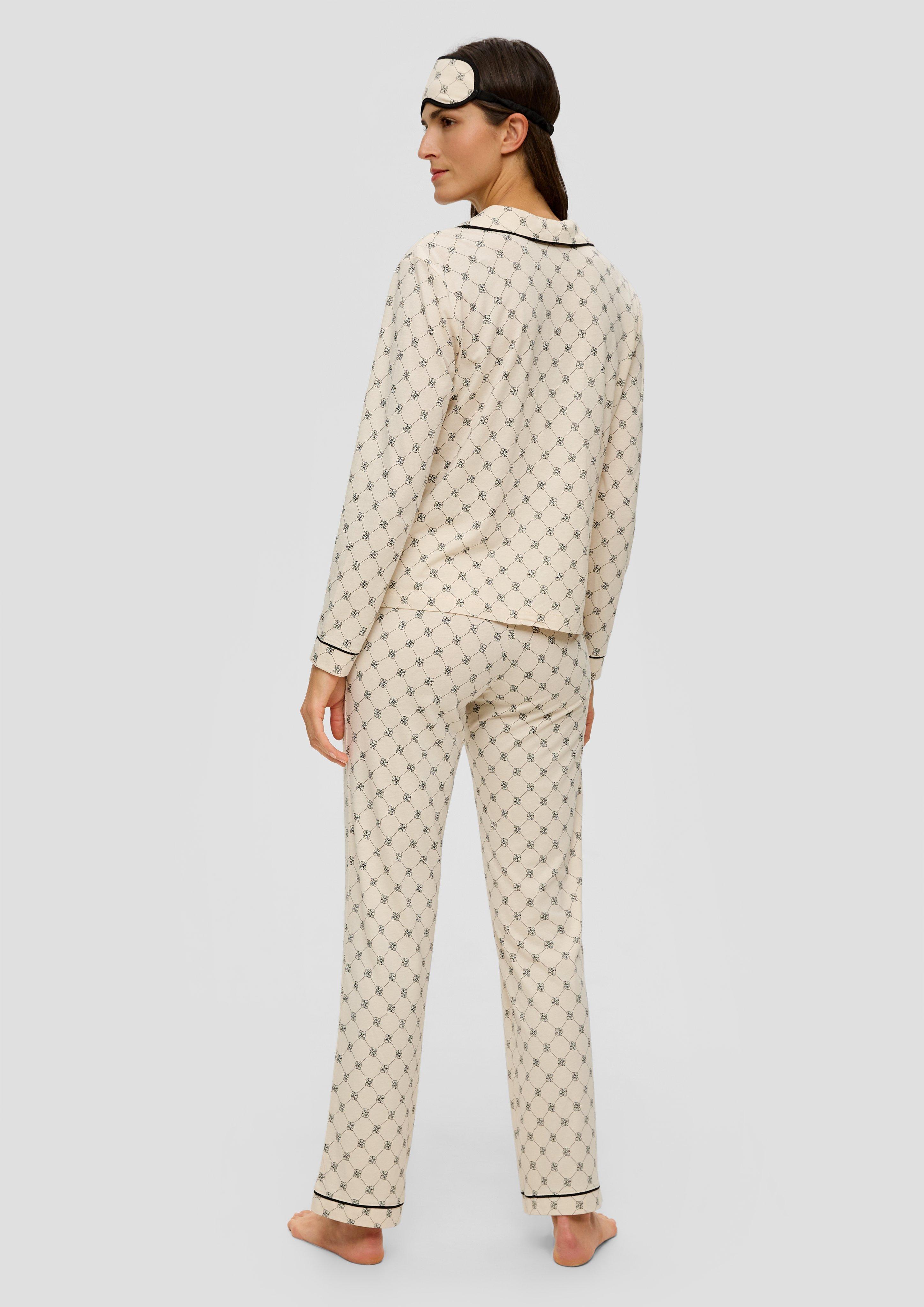 Langes Pyjama-Set mit Schlafmaske  6009207-80A9