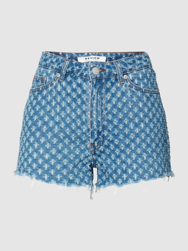 Jeansshorts mit Allover-Muster in blau