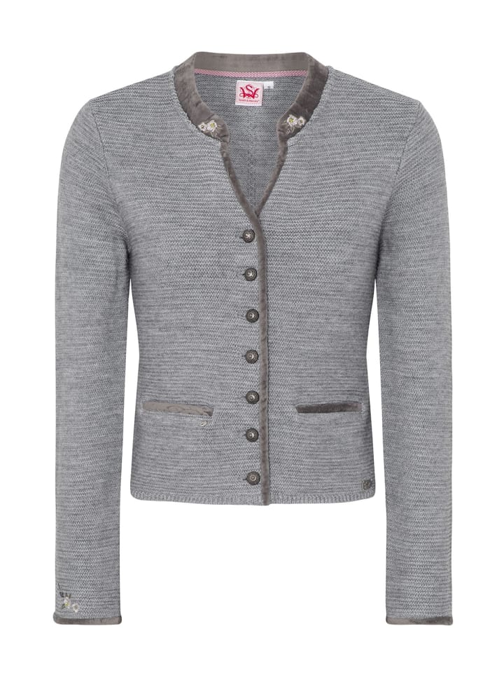 Spieth & Wensky Strickjacke MALTA in hellgrau günstig kaufen
