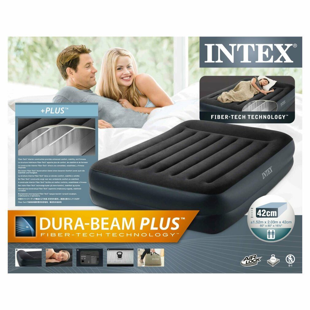 Intex Luftbett Intex Pillow Luftbett Queen 152x203x42 cm