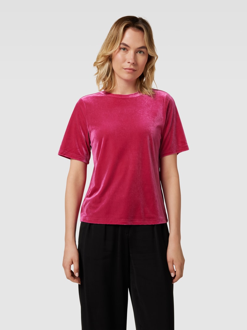 T-Shirt mit Rundhalsausschnitt in fuchsia