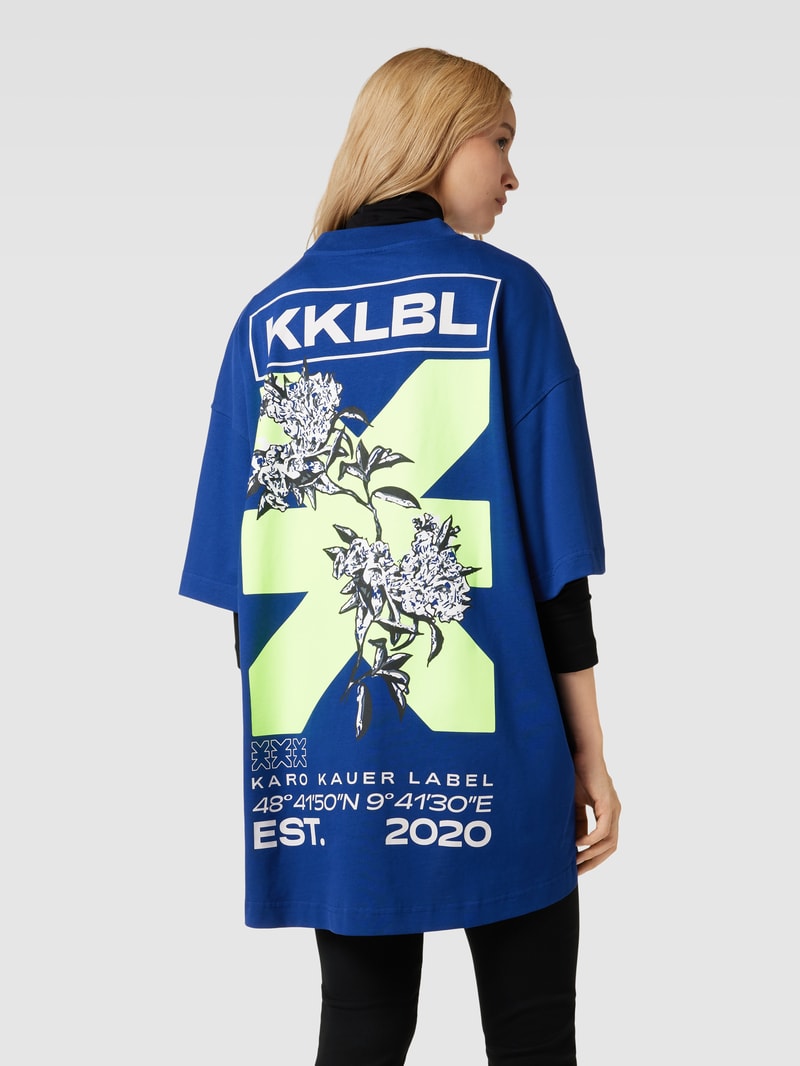 Oversized T-Shirt mit Rundhalsausschnitt in royalblau