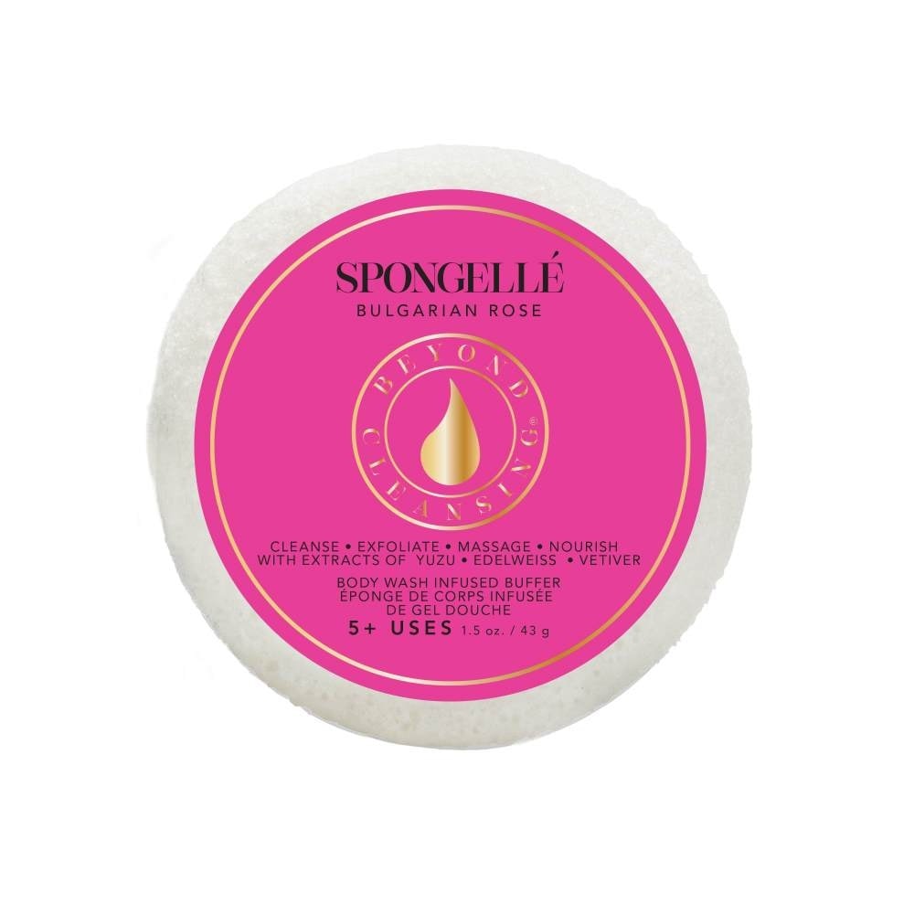 spongelle travel Size Spongette - BULGARIAN ROSE Eponge de corps infusée de gel douche -Format voyage