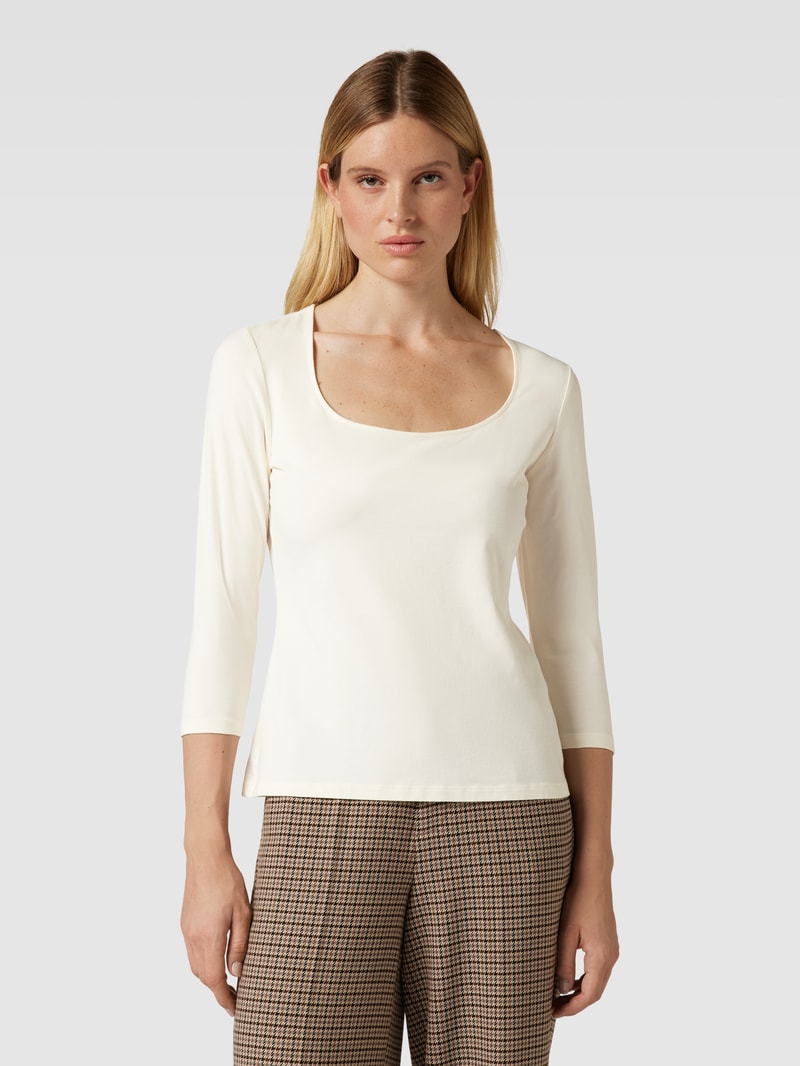 Longsleeve mit U-Ausschnitt in ecru