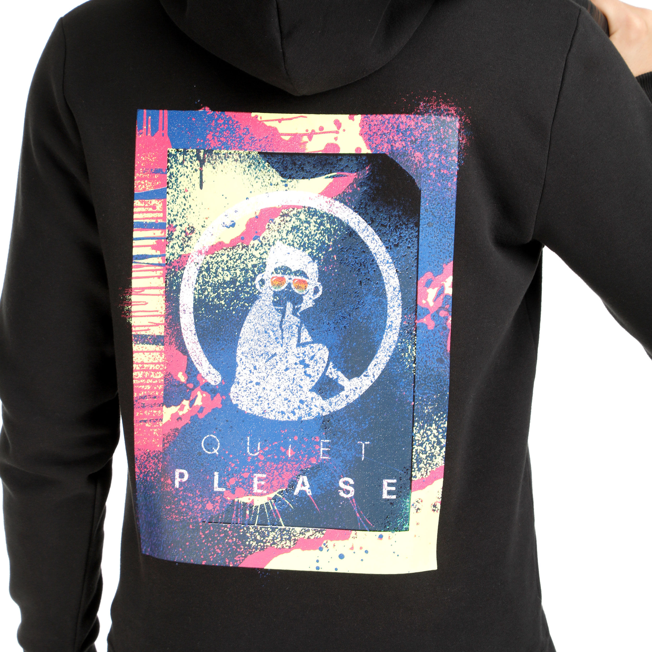 Flashy Backprint Hoody Herren - Schwarz, Mehrfarbig