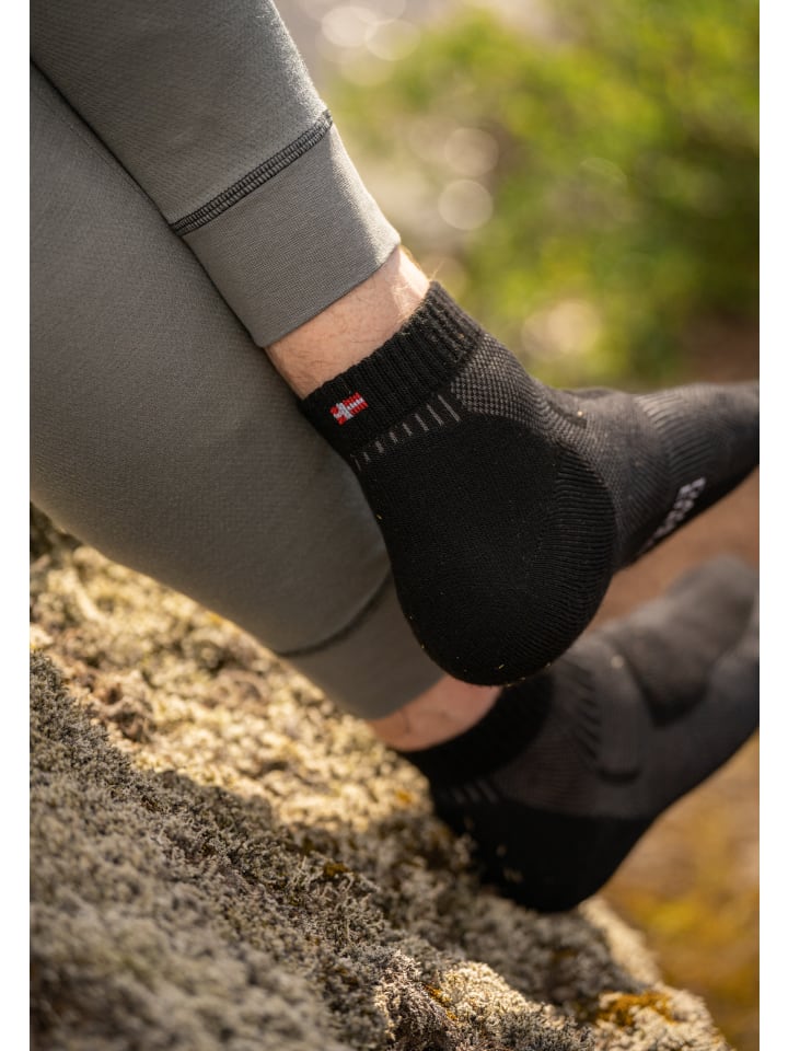 DANISH ENDURANCE Wandersocken Merino Hiking Low in schwarz günstig kaufen