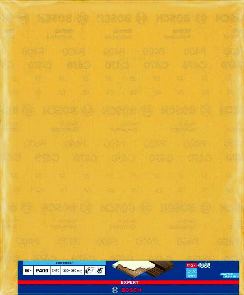 Boschev modri pribor 2608900967 Brusni papir Expert C470 za ročno brušenje 230 x 280 mm, K400