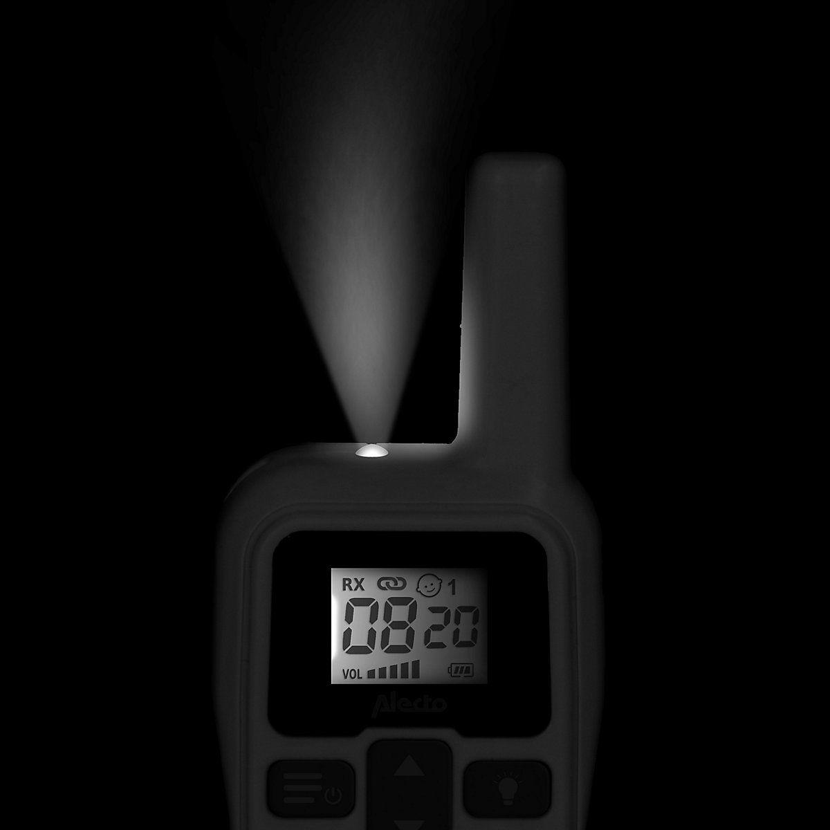 DBX-80 - Babyphone mit Reichweite von bis zu 3.000 Metern, weiß/anthrazit