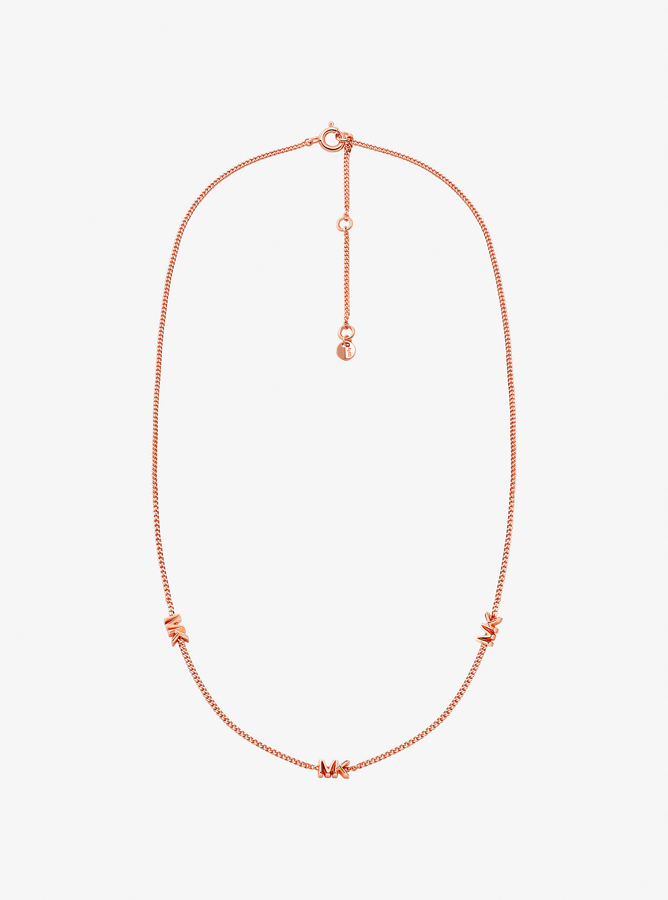 Precious Metal-Plated Sterling Silver Logo Necklace - ROSE GOLD