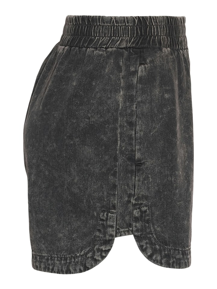 Noisy may Kurze Vintage Denim Shorts mit elastischem Bund und Taschen in Schwarz günstig kaufen