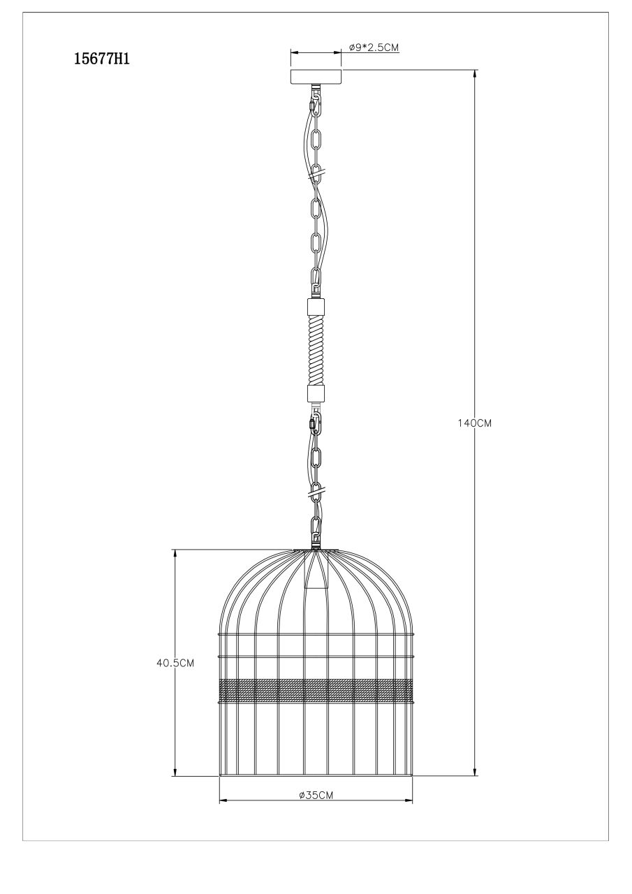 Globo Lighting - HALIA - Hängeleuchte Metall schwarz matt, 1x E27