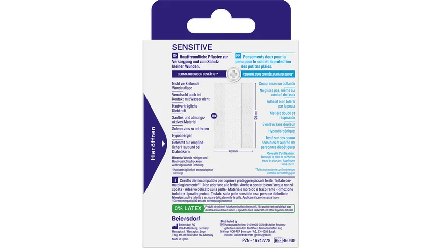 Hansaplast Sensitive Pflaster 1 m