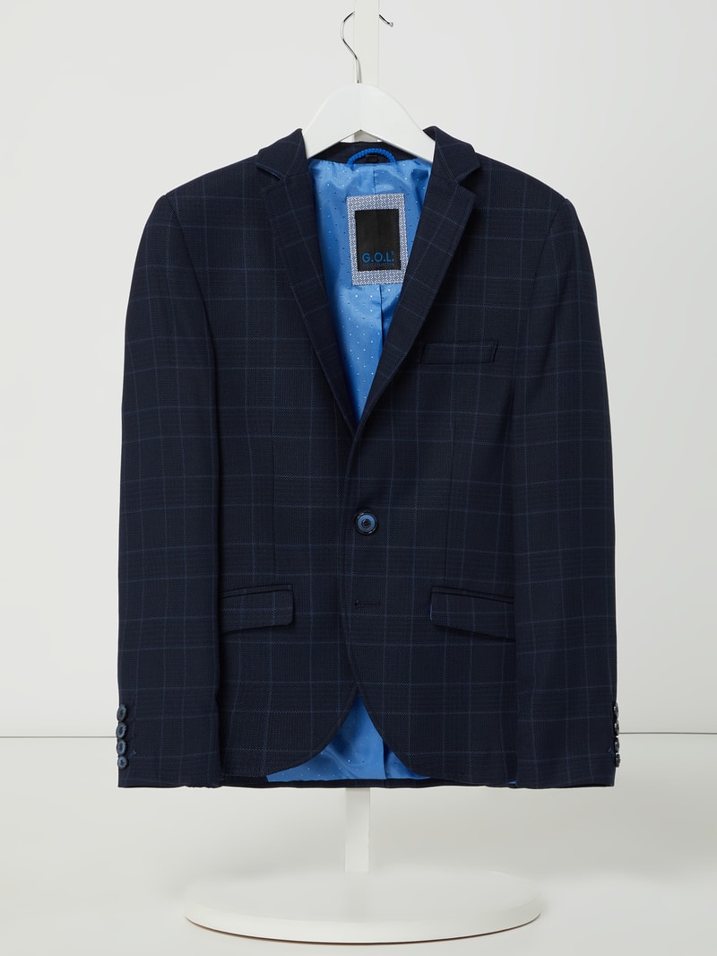 Slim Fit Sakko mit Stretch-Anteil in marineblau