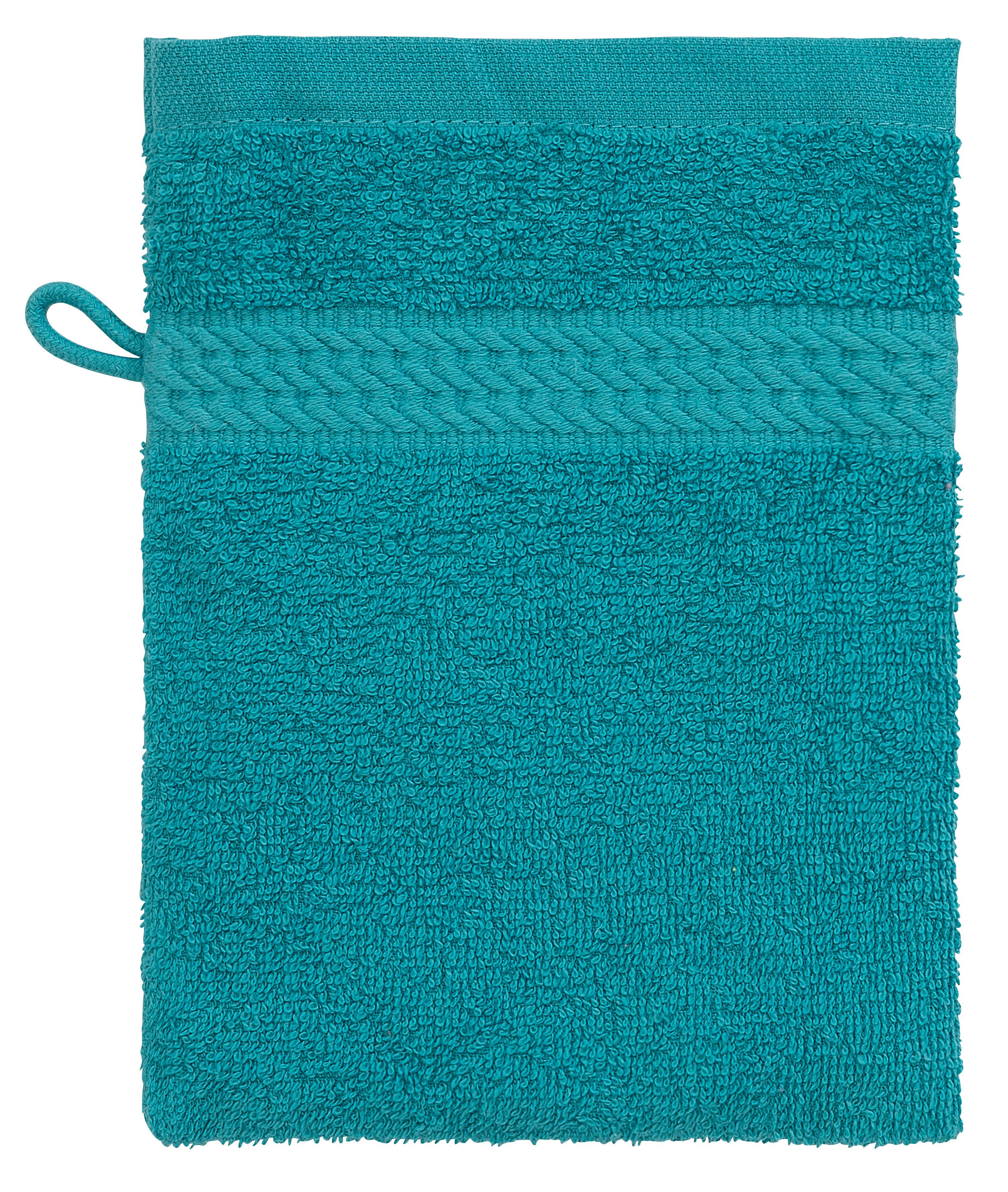 my home Waschhandschuh Juna (6-tlg), im Set und als Serie, Bordüre, Uni-Farben, Waschlappen, 100% Baumwolle