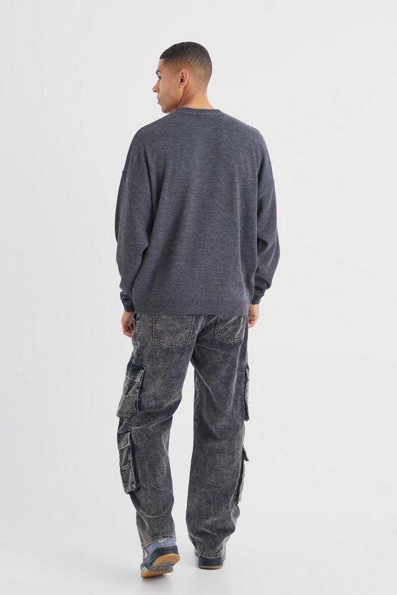 Oversize Pullover mit Totenkopf-Print