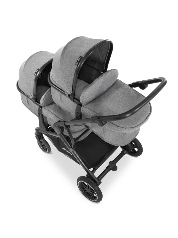 Hauck Zwillingskinderwagen Atlantic Twin (inkl. Babywanne in grau,schwarz günstig kaufen onesize
