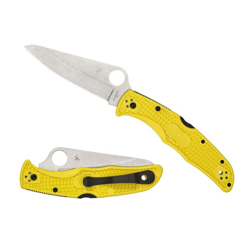 Spyderco Pacific Salt Yellow C91PYL2, Tauchmesser, gezackte Klinge, Klapptauchmesser.