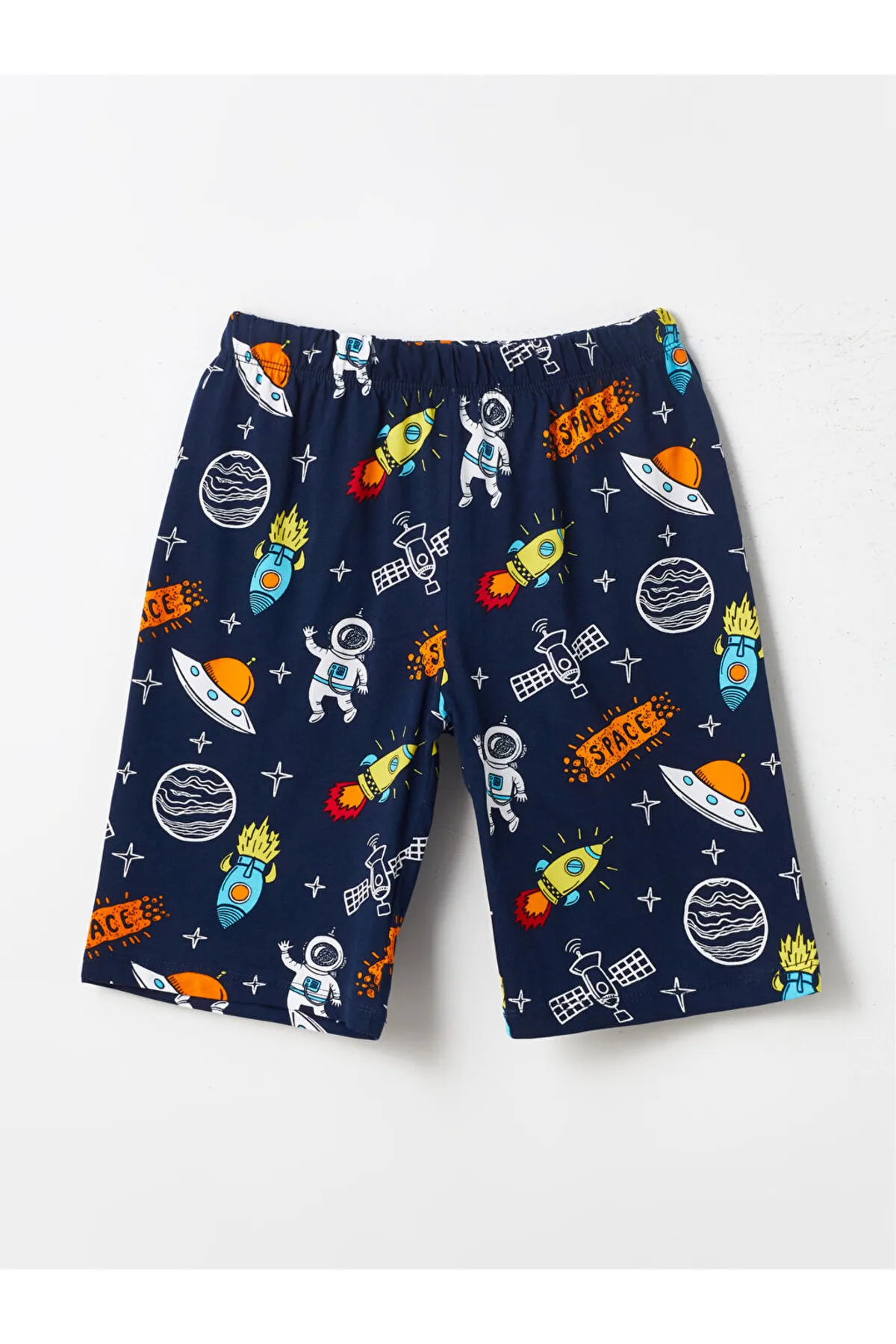 LC Waikiki  Bedrucktes Jungen-Pyjama-Set mit Rundhalsausschnitt und kurzen Ärmeln, 2-teilig