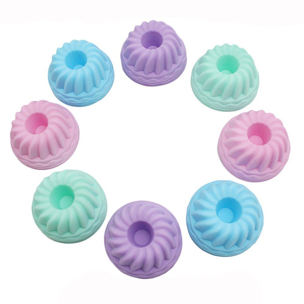 PRECORN Gugelhupfform 24er Silikon Mini Gugelhupf Backform hitzebeständig BPA-frei Ø 6,5 cm